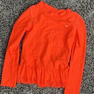 Girls Size 7 Rashguard Bathing Suit Top Only